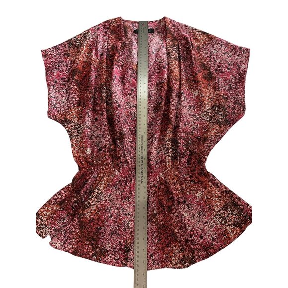 Calvin Klein Jeans Womens Pink & Black Abstract Print Blouse Size Medium - Picture 4 of 7